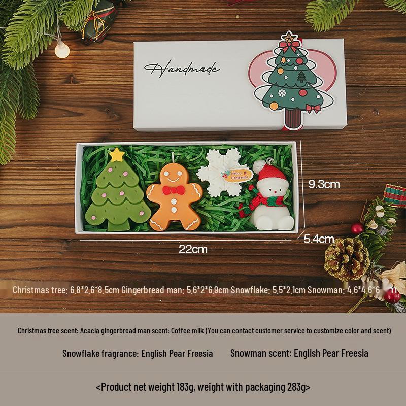 Christmas Scented Candle Set: Handmade Fragrance Ornaments for Festive Atmosphere and Gift-Giving