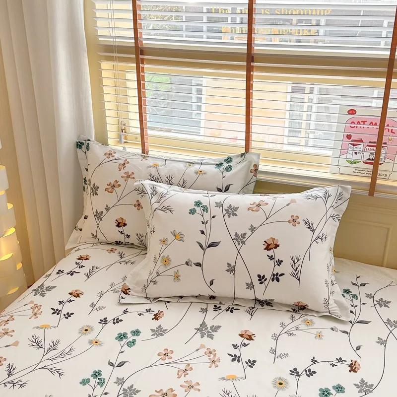 100%Cotton Pillowcases Pair Pack Cotton Pillowcases for Home Use 48x74cm Pillow Case Skin-friendly Comfortable 2pcs pillowcases