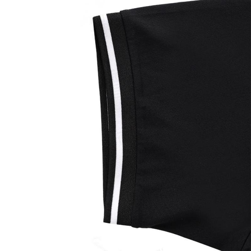 Li Ning Logo Print Quick-Dry Polo Comfortable Fashion Short Sleeve Casual Sports Set Unisex Sets Black YPLU075-3+YAPV001-1