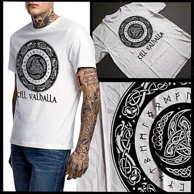 Krieger T-Shirt Wikinger Nordisch Wilder Kriegsfürst Odin Kreis bis Walhalla Kampf