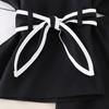 Girls' Fashionable Black Outfit - Summer Children's Simple Halter Top + Wide-leg Shorts Set