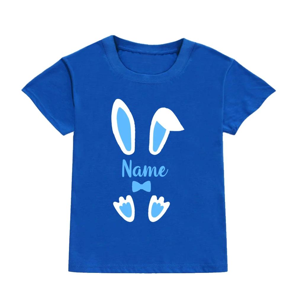 Personalized rabbit cartoon pattern summer boy and girl clothes cute, fashionable, Polyester comfortable short sleeved top