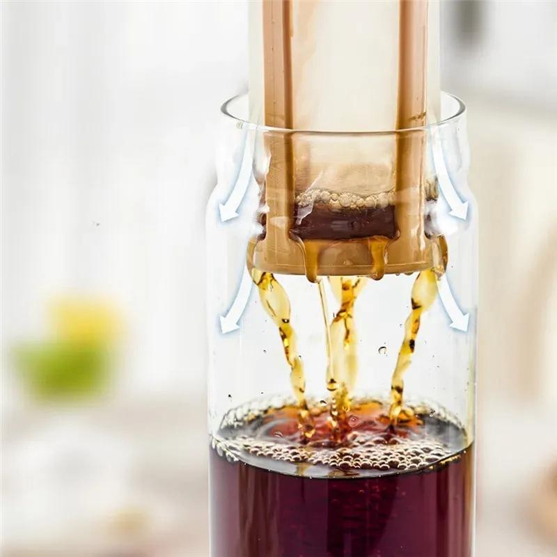 B97A-1000Ml Cold Brew Coffee Pot High Borosilicate Glass Household Cold Brew Bottle Cold Brew Fruit Tea Kettle For Home Use хаки