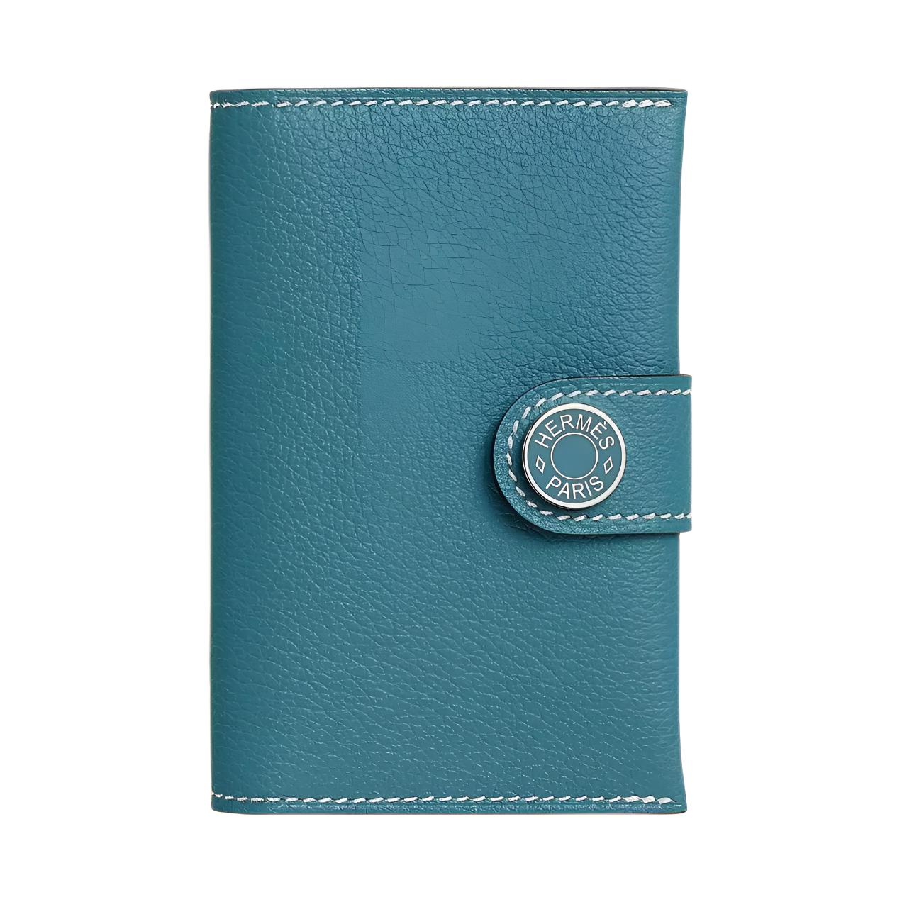 

Hermes R.M.S 7 Silver Buckle Evercolor Leather Card Holder Women accessories New-Bleu-Jean New-Denim-Blue H084335CKD2 Box Included
