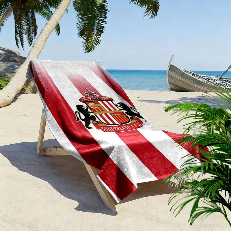 Asciugamano da Spiaggia con Logo SAFC, Asciugamano Grande Morbido ad Asciugatura Rapida per Spiaggia Campeggio Nuoto