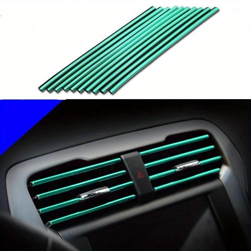 10Pcs Car Air Conditioner Decoration Strip for Vent Outlet, Universal Waterproof Bendable Air Vent Outlet Trim Decoration