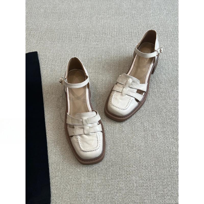 

Туфли с закрытым носком Сандалии Женская обувь На толстом каблуке На высоком каблуке Одинарные туфли 40 бежевый