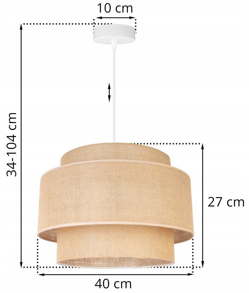 Hanging Lamp, Ceiling Chandelier, Lampshade, Boho Juta