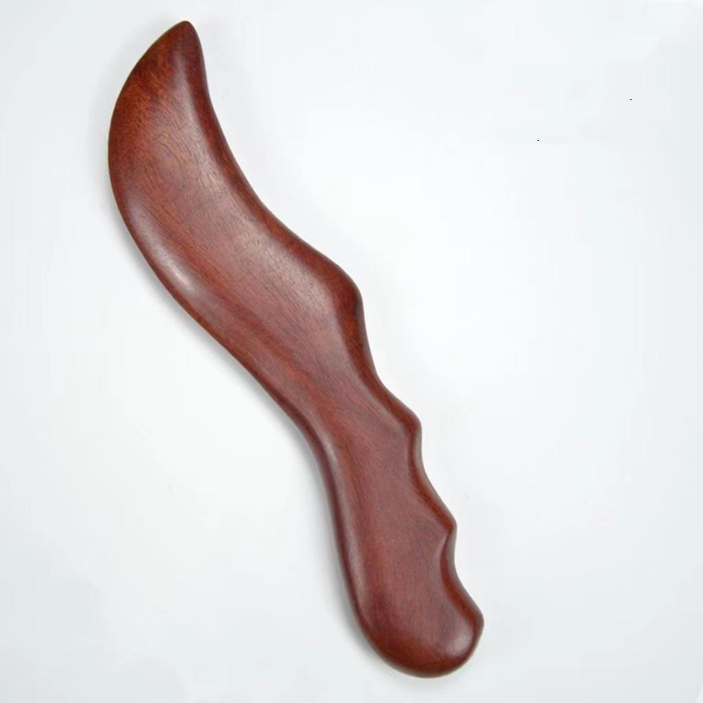 Purple Sandalwood Gua Sha Board for Back Massage and Meridian Scraping.