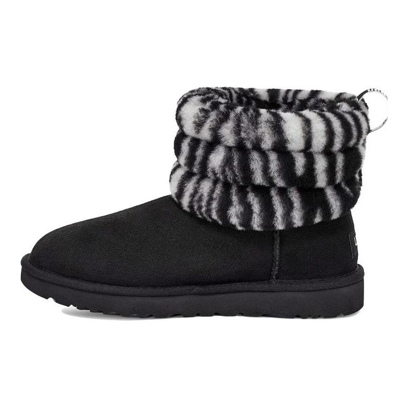 UGG Fluff Mini Quilted Leopard Zebra Women's 1112439-BWHT