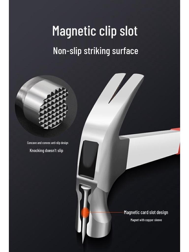 Carpenter's Claw Hammer: Durable Steel, Nail Puller, Compact One-Piece Design for Household Use