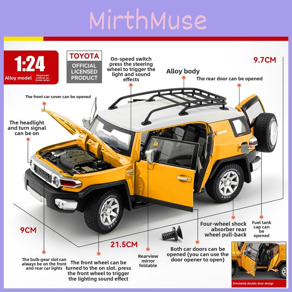Simulation Alloy Toyota Offroad Vehicle Model Toy With Sound And Light Function