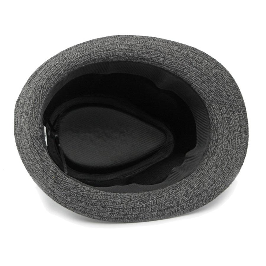 Pălărie nouă britanică de iarnă din lână cu carouri, pălărie jazz pentru bărbați de vârstă mijlocie, pălărie cu boruri mari și calde, pentru nuntă, petrecere, tată, pălărie bucket, fedora din pâslă, șapcă