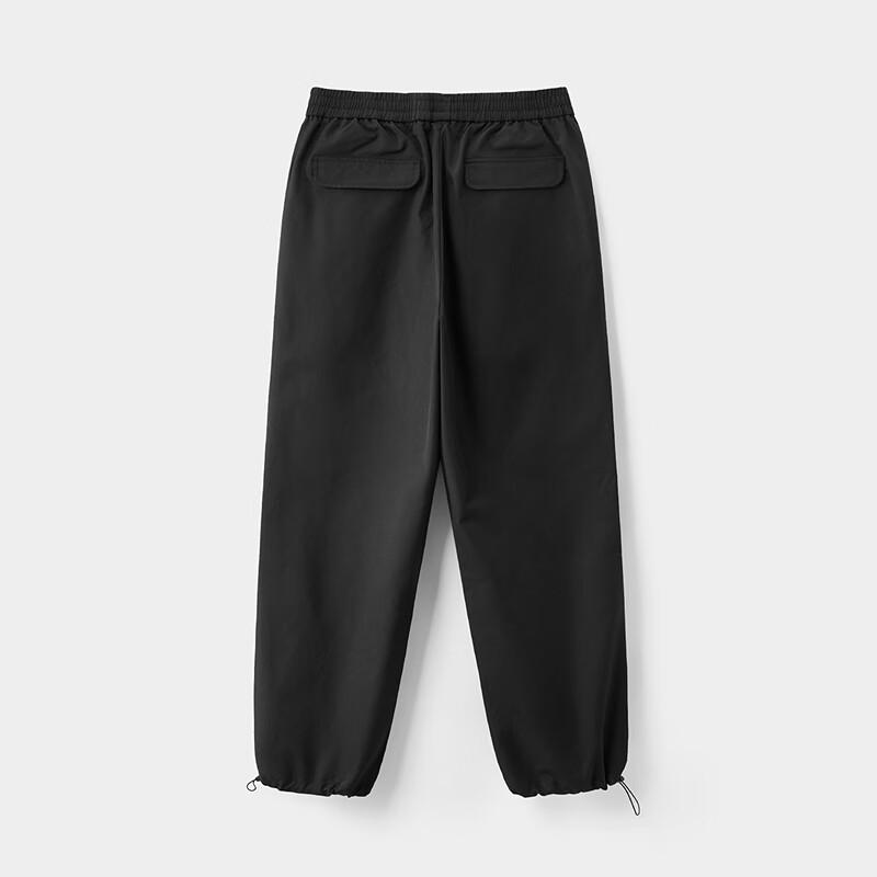 Men's Black Whale Casual Ankle-Cuff Pants