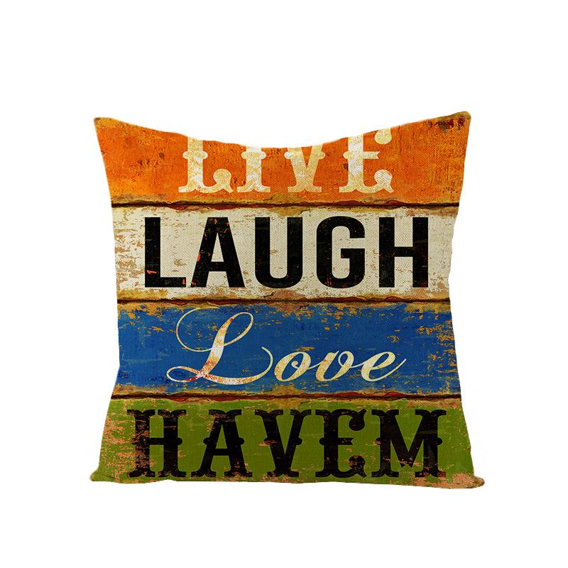 Home Polyester Pillowcase Retro Book Brief Series Square Sofa Pillowcase