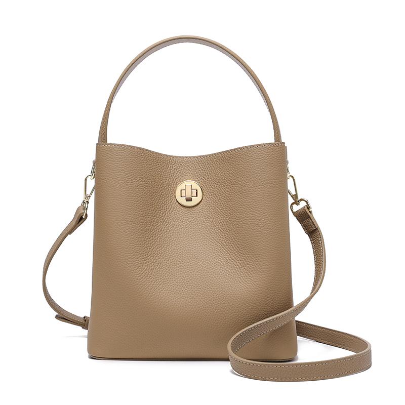 Damen Handtasche aus Vollnarbenleder Damen Große Kapazität Eimer Tasche Rindsleder Echtes Leder Weiche Tragetasche Umhängetasche