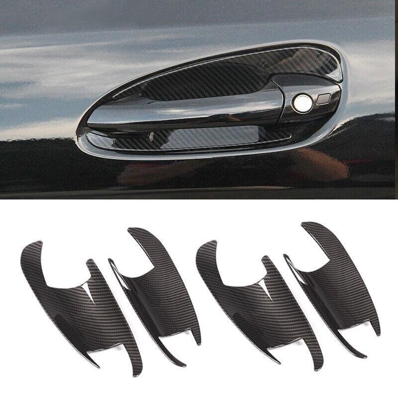 4x For Mercedes C E GLK CLA Class W212 X204 Carbon Fiber Door Handle Bowl Cover