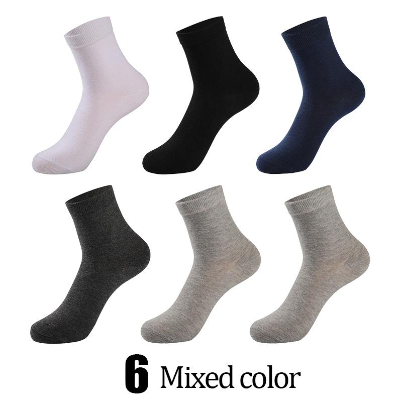 6 Paar Herrensocken Schwarz Weiß Grau Business Men Tube Socken Weich Atmungsaktiv Frühling Sommer für Männersocken Übergröße