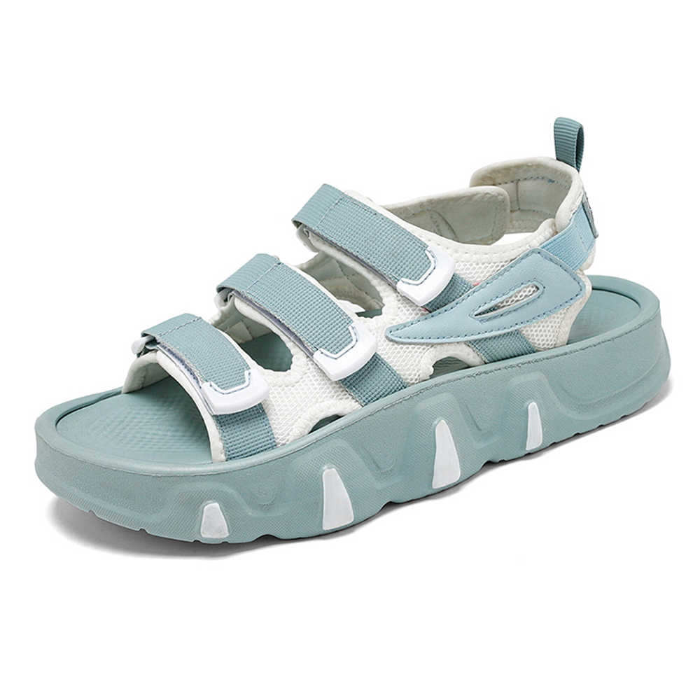 Fashion Navy Blue Bicolor Women's Slippers 43 Sandal For Summer Shoes Large Size Ladies Sneakers Sports Type Loafersy Leading