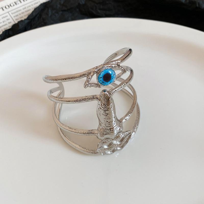 Retro Devil's Eye Multi-layer Hollow Opening Bracelet Light Luxury Metal Bracelet Exaggerated Design Jewelry Women