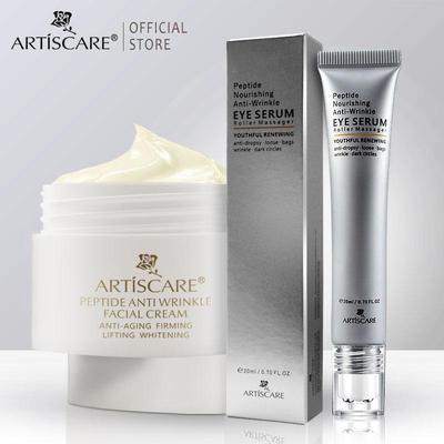 Peptide Anti Wrinkle Facial Cream + Eye Serum Roller Massager 2pcs/Lote Anti Aging Whitening Lifting Firming