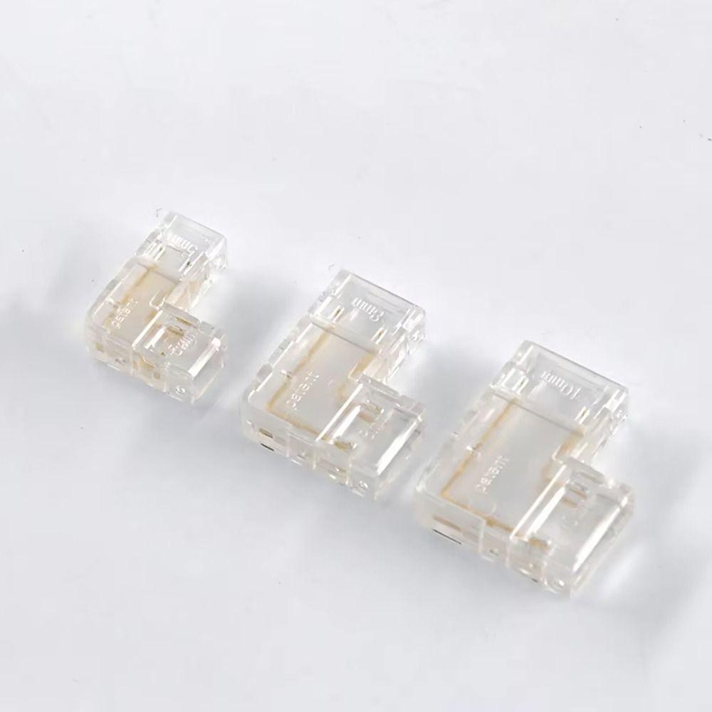 5Pcs/Set Transparent L-Shaped Corner LED Strip Connector  For 5mm 8mm 10mm 2/3/4pin FOB Tape Light