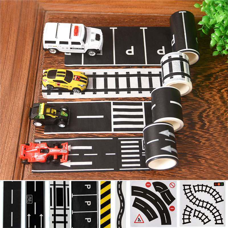 Traffic Track Stickers & Road Tape Set for Kindergarten DIY Playground Activities