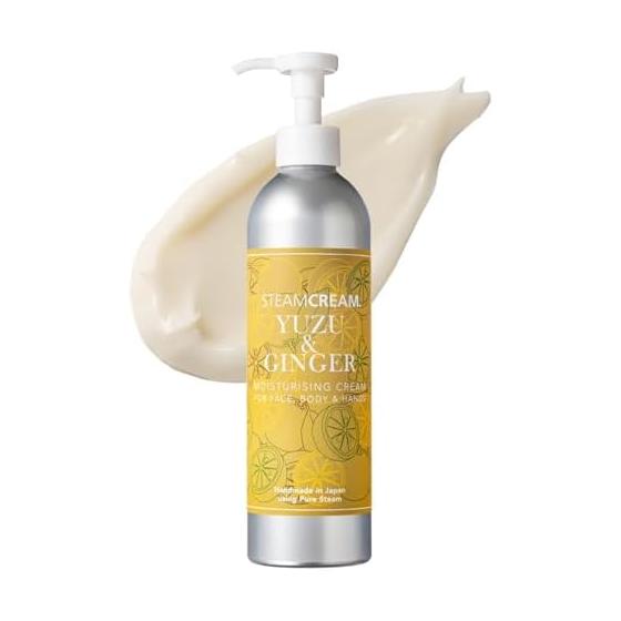 [Official Steam Cream] Yuzu & Ginger Bottle 300g [Made in Japan] STEAMCREAM Moisturizing Cream for Whole Body Body Cream Hand Cream Oatmeal Yuzu
