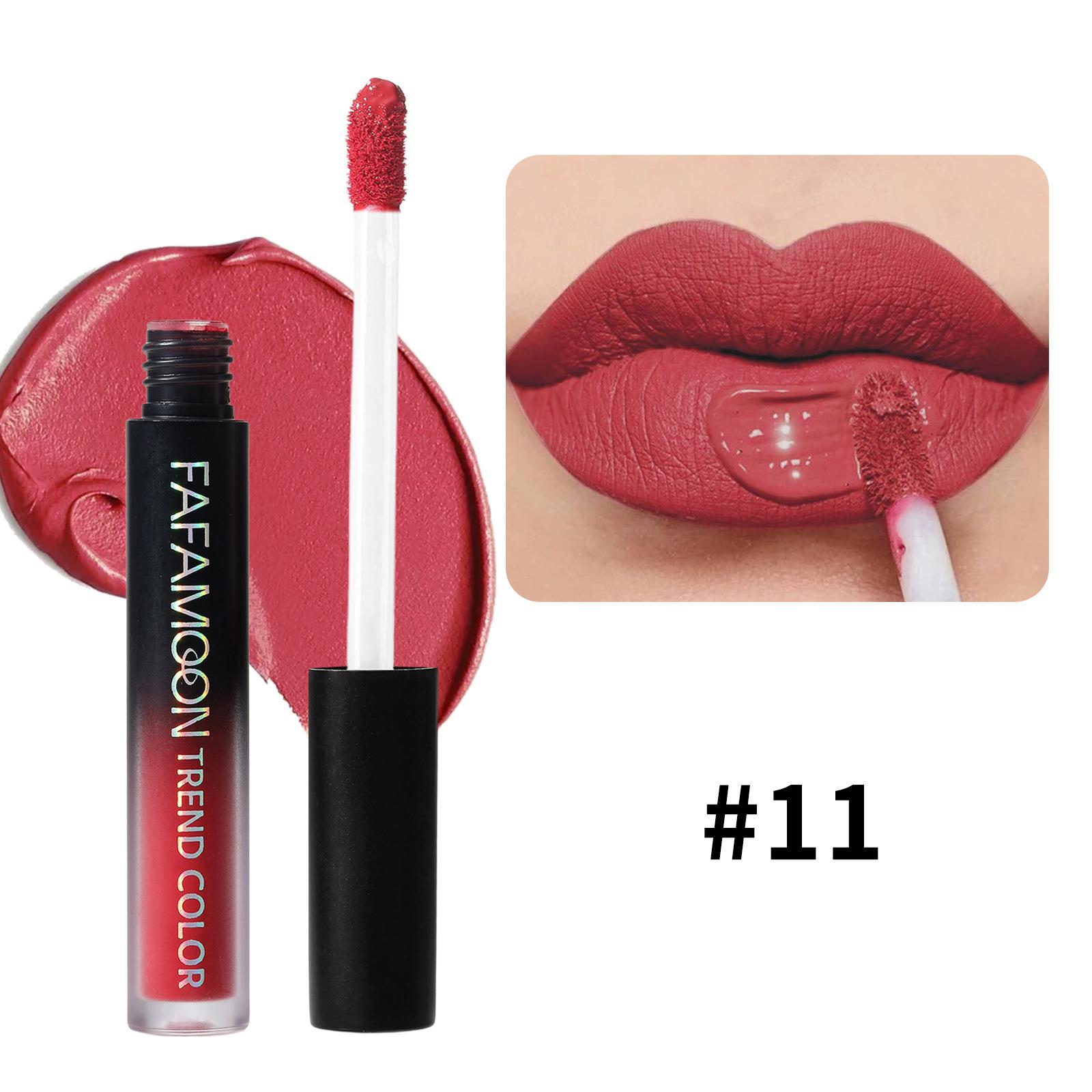 Anti-aanbakbeker Vloeibare Lippenstift 18 Kleuren Nude Pigment Langhoudende Lipgloss Mat Finish Bestand Tegen Verkleuring Waterdichte Lippen Cosmetica