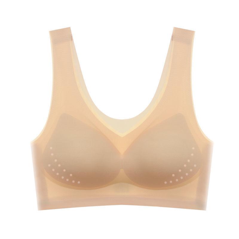Summer ultra-thin seamless ice silk underwear women's rimless bra vest bra