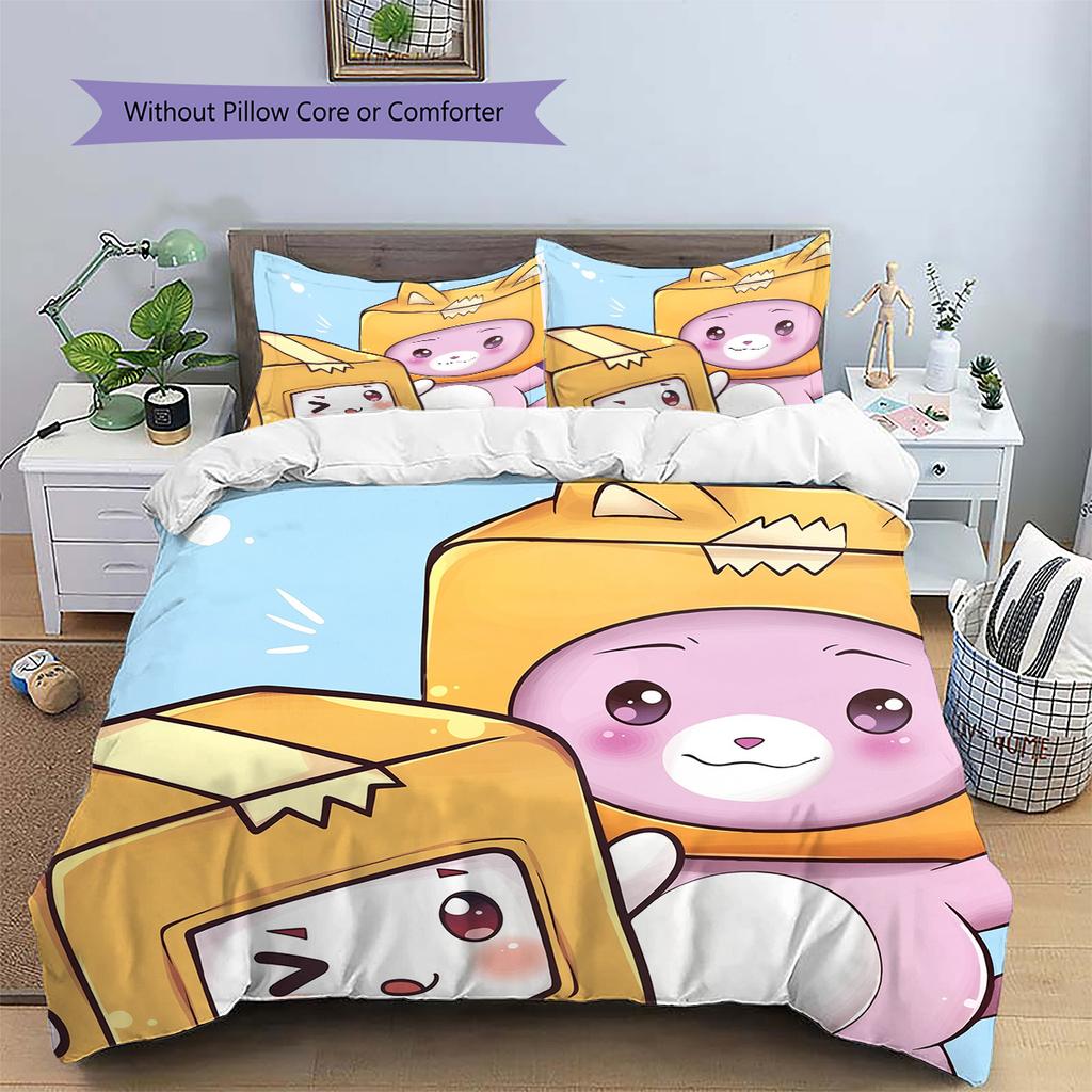 LankyBox  Pattern Bedding Quilt Set  Home Decoration  Gift (1 * duvet cover + 2 * pillowcase  without core)