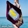Custom Name AVFC Football Beach Towel - Soft, Ultra-Absorbent Microfiber, Lightweight, Perfect for Beach, Parties, Travel, Camping