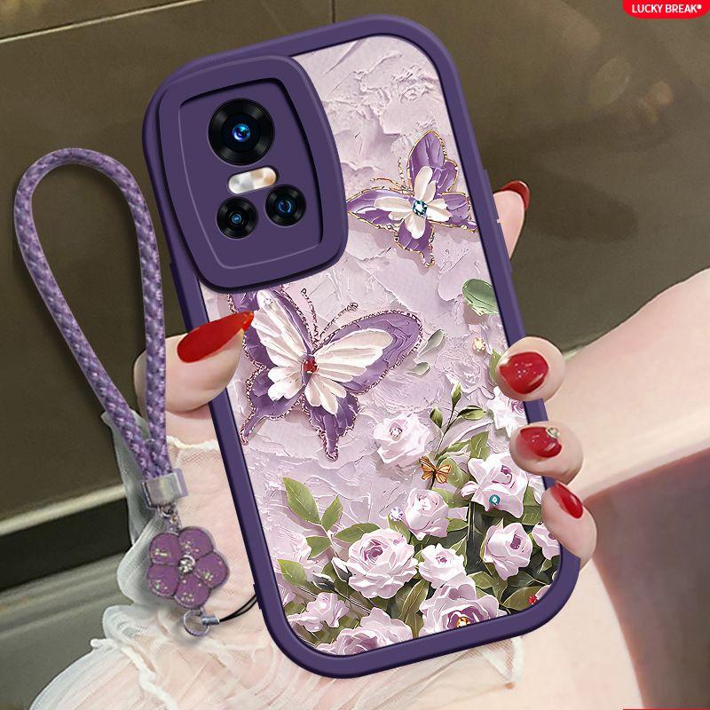 RealmeGTNeo3 Mobile Phone Case New Butterfly Rose All-inclusive Summer Internet Celebrity Silicone Anti-drop Soft Case