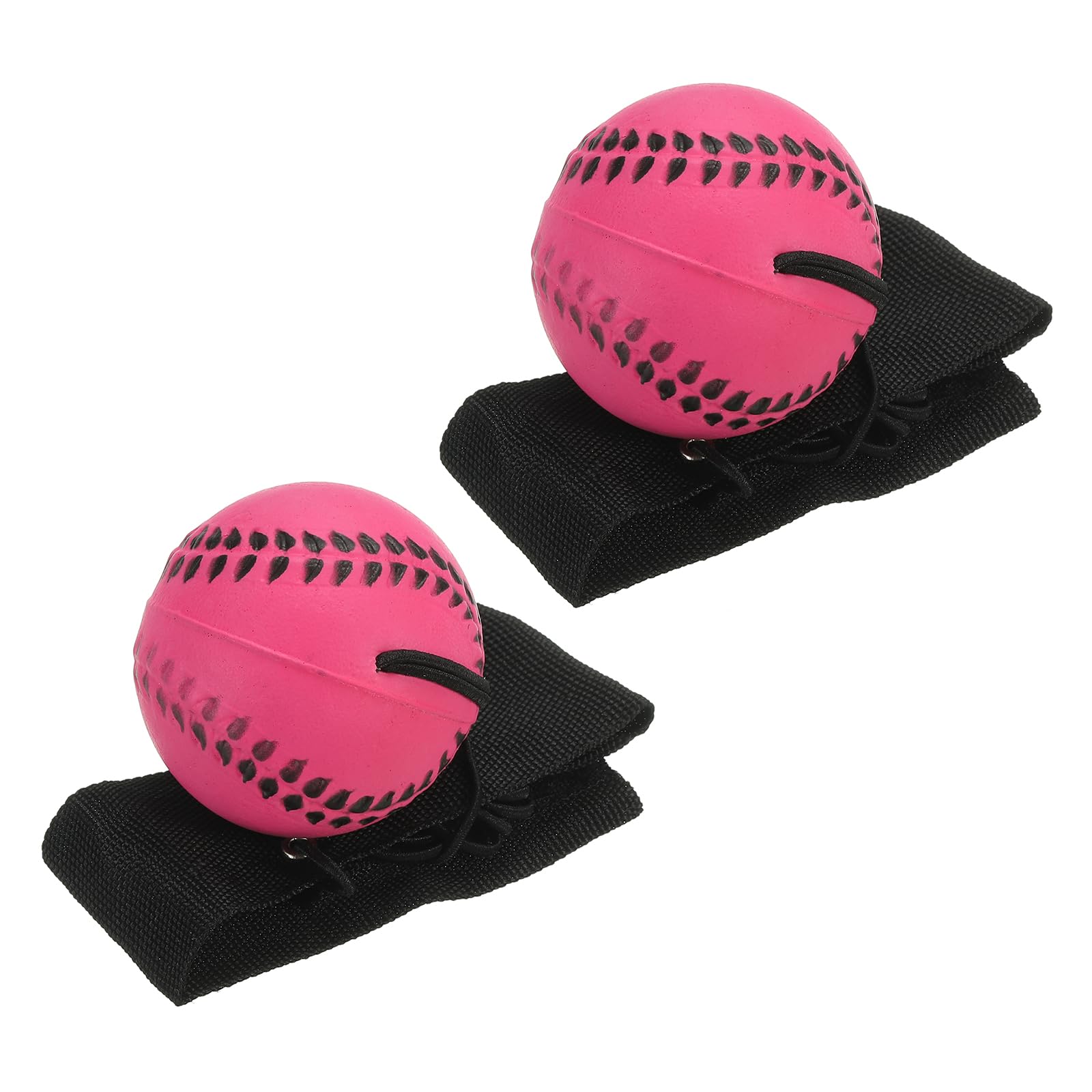 

PATIKIL Sports Wrist Set of Rubber Rebound Wristband Balls Perfect for Exercise and Fluorescent Rose Red 1.9 Balls, 2, Baseball, Play,