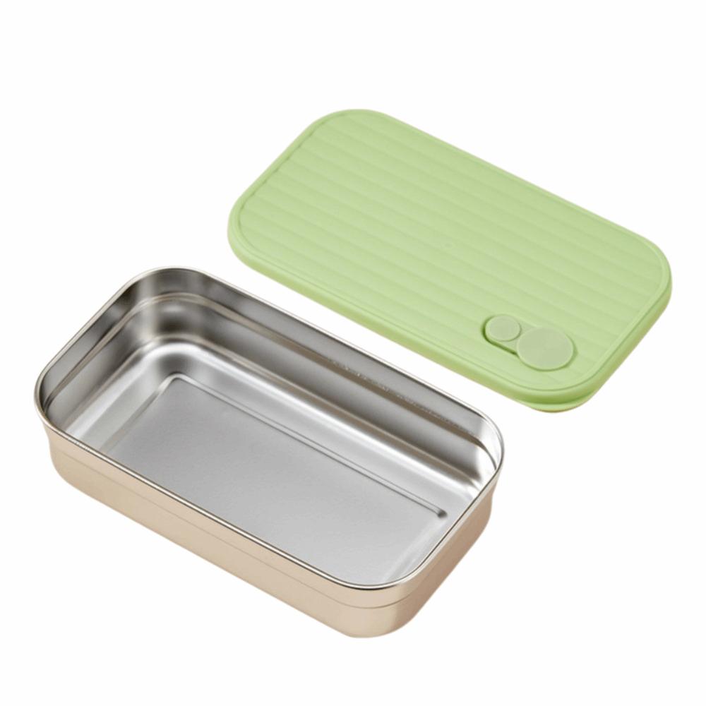 304 Stainless Steel Lunch Box Stackable with Lid Fresh-Keeping Lunch Box Reusable Durable Large Capacity Lunch Box Travel Use