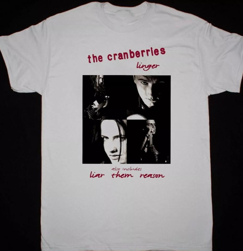 Vtg Linger The Cranberries Band Cotton All Size White Unisex Shirt BL472 XXXL