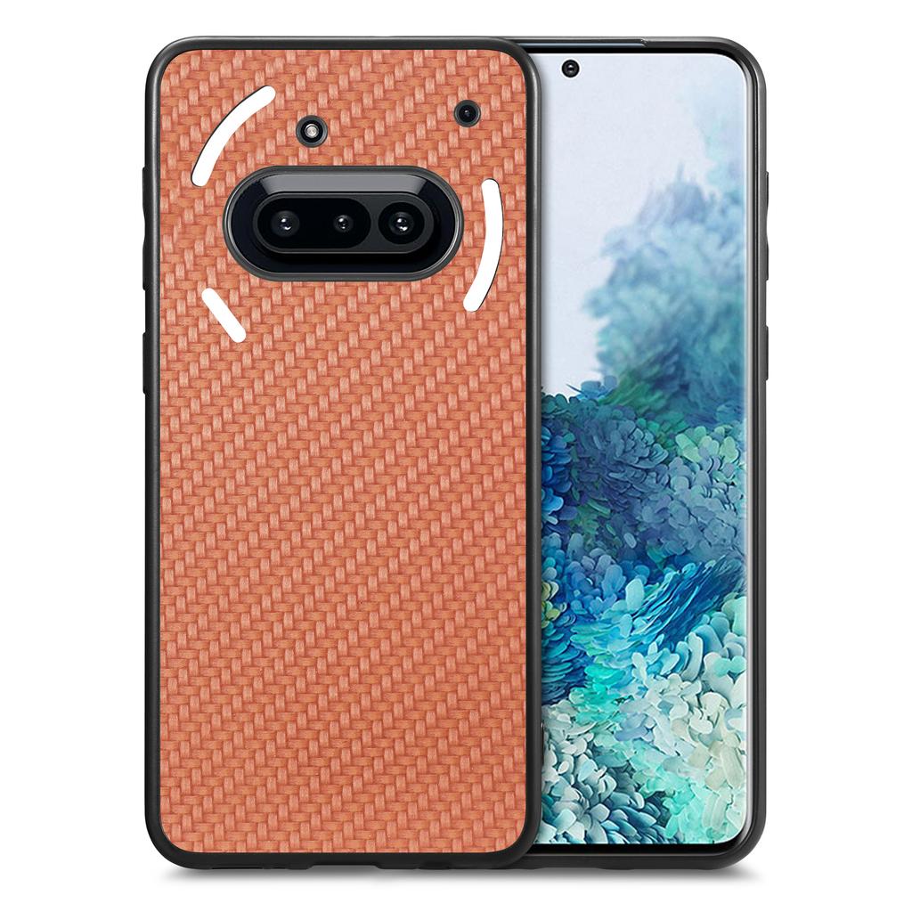 För ingenting telefon (3a) Fodral Kolfibertextur PU+PC+TPU Telefonskydd