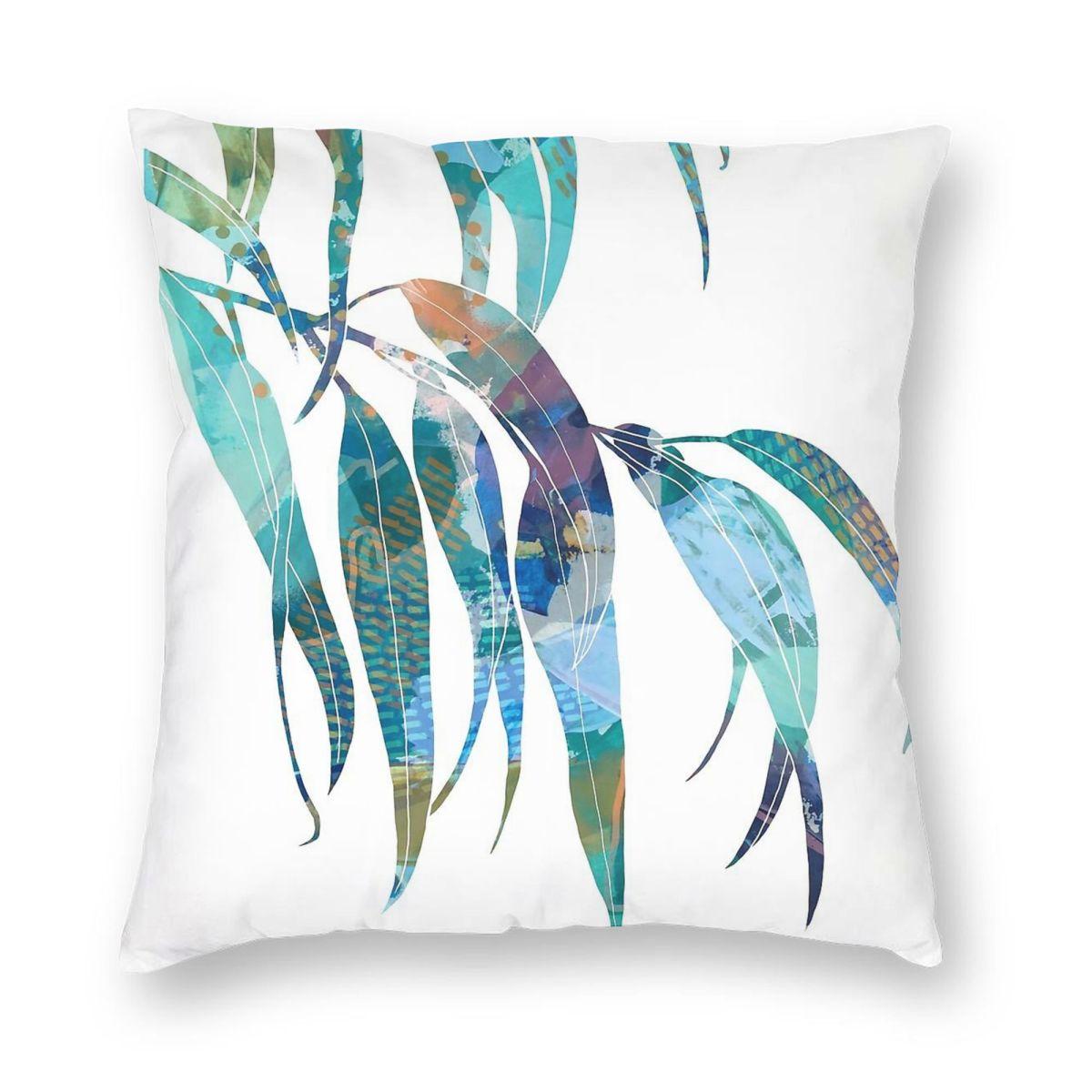 Gum Tree Leaf Square Pillowcase Polyester Linen Velvet Creative Decorative Throw Pillow Case Car Cushion Cover Wholesale 45x45 30x30cm