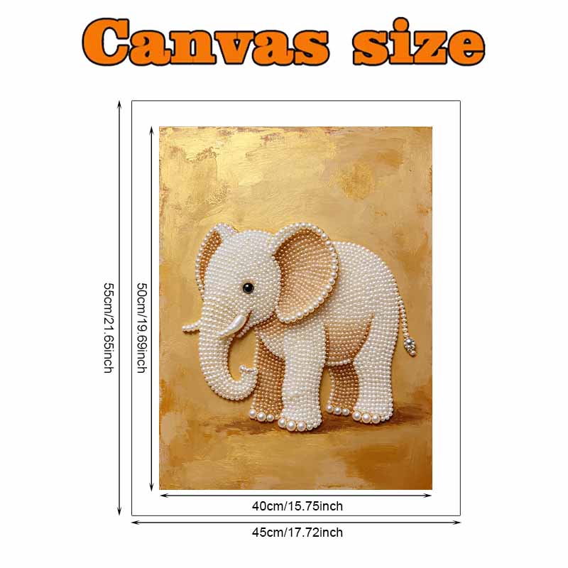 Pearl Art Painting Elephant Home Wall Decor Art Crafts Handmade DIY Adult/Beginner Gift Creative Home Decor Frameless Gold Animal Decor