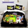 My Singing Monsters Pattern Bedding,Quilt Set Quilt Cover Pillowcase Home Birthday Gift (1 * Duvet Cover + 2 * Pillowcase, Without Core)
