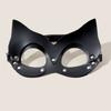 Catgirl Eye Mask With Leather Rivets Choker Catgirl Costume Accessories Half Face Mask For Women Masquerade Halloween
