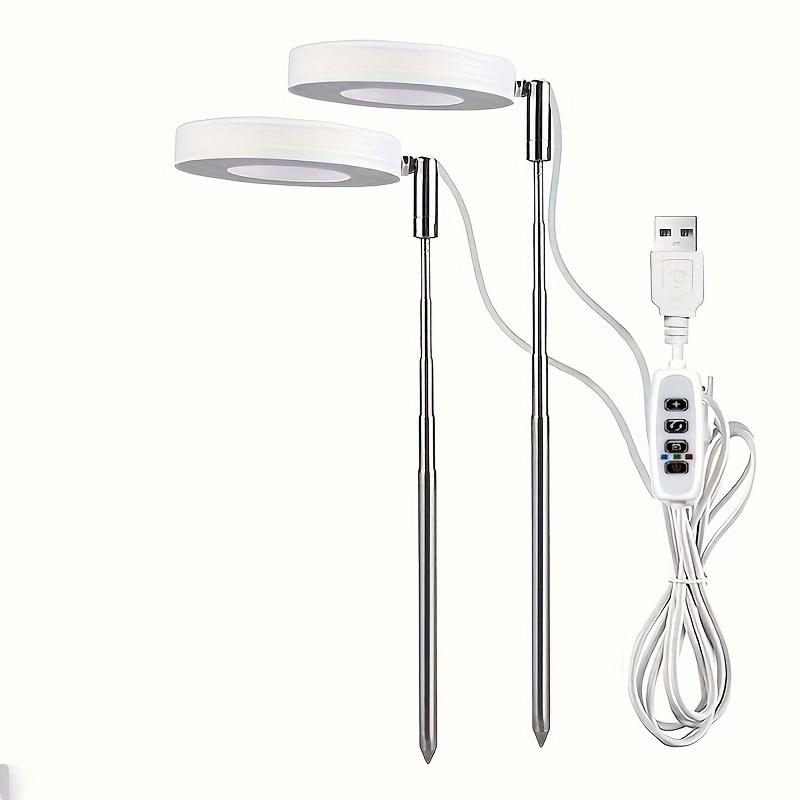 

Регулируемый светодиодный светильник для растений в помещении — полный спектр, 4 ступени яркости, таймер (4/8/12 часов), Питание от порта USB 2