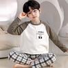 Kids Flannel Pajamas Set Boys Girls Warm Long Sleeve Top And Pants Sleepwear Winter Home Nightwear