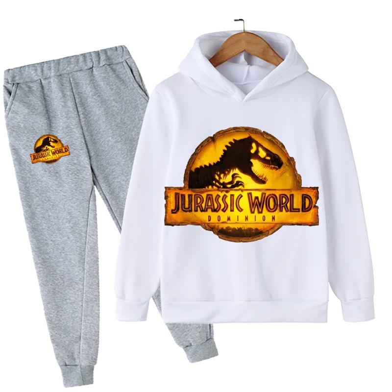 Jurassic World  Fashion Pullovers Clothes Children Dinosaur Hoodies Pants Set Boys Girls Dominion Sweatshirts Hooded Suit