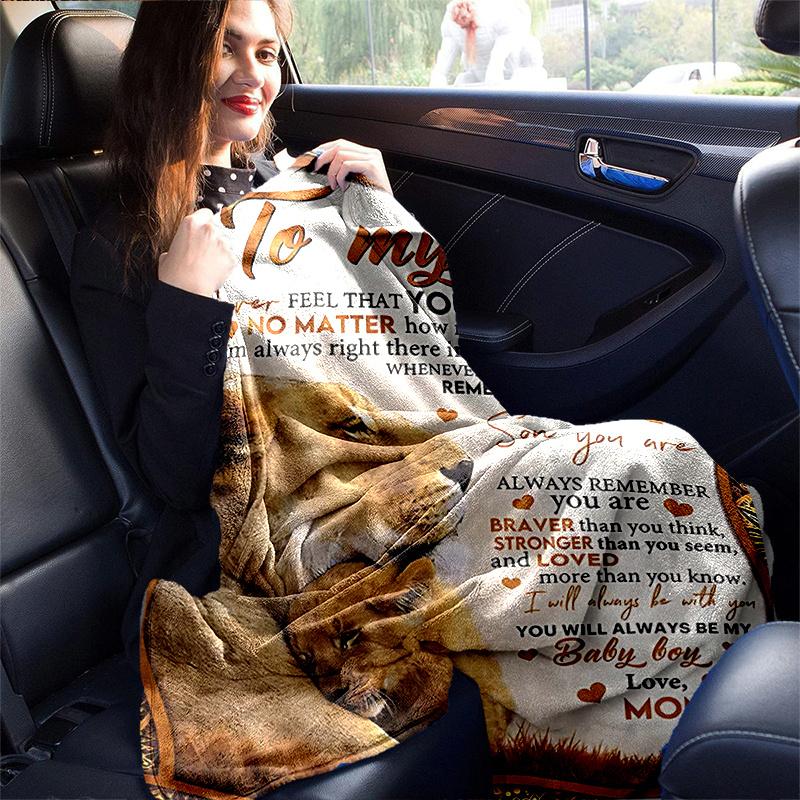 1pc Lioness and Cub Love Blanket Home Decor, Throw for Couch, Outdoor Blanket .W097