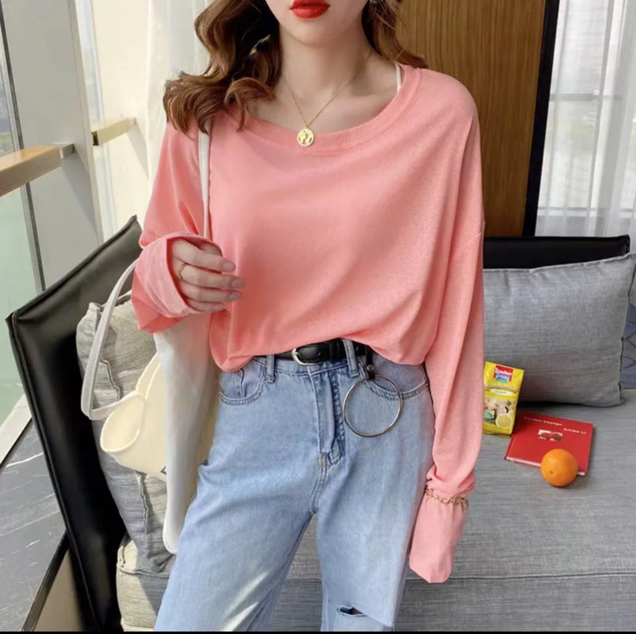 

Chiffon Shirts, Sun Protection Clothes, Women s Summer Thin Loose Fitting Pullover, Ice Silk Knitted Air Conditioning Mesh Cover Shirt, Clothing one size (40kg-65kg) помаранчевий