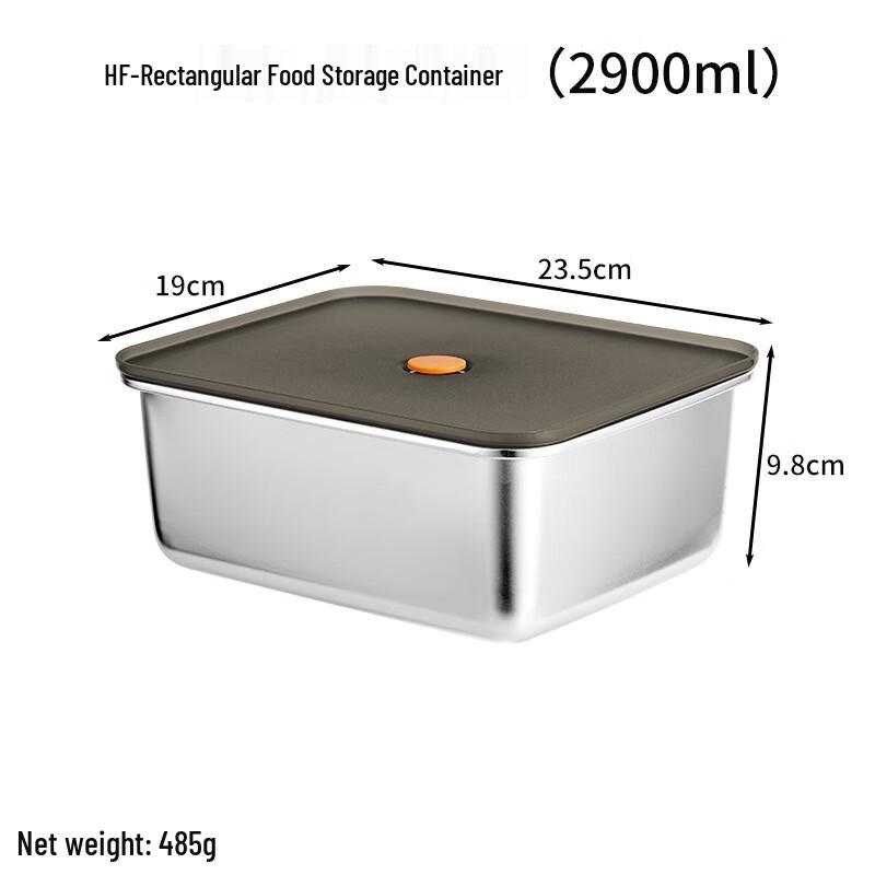 Suiyuan 304 Stainless Steel Food Storage Container 2900ml