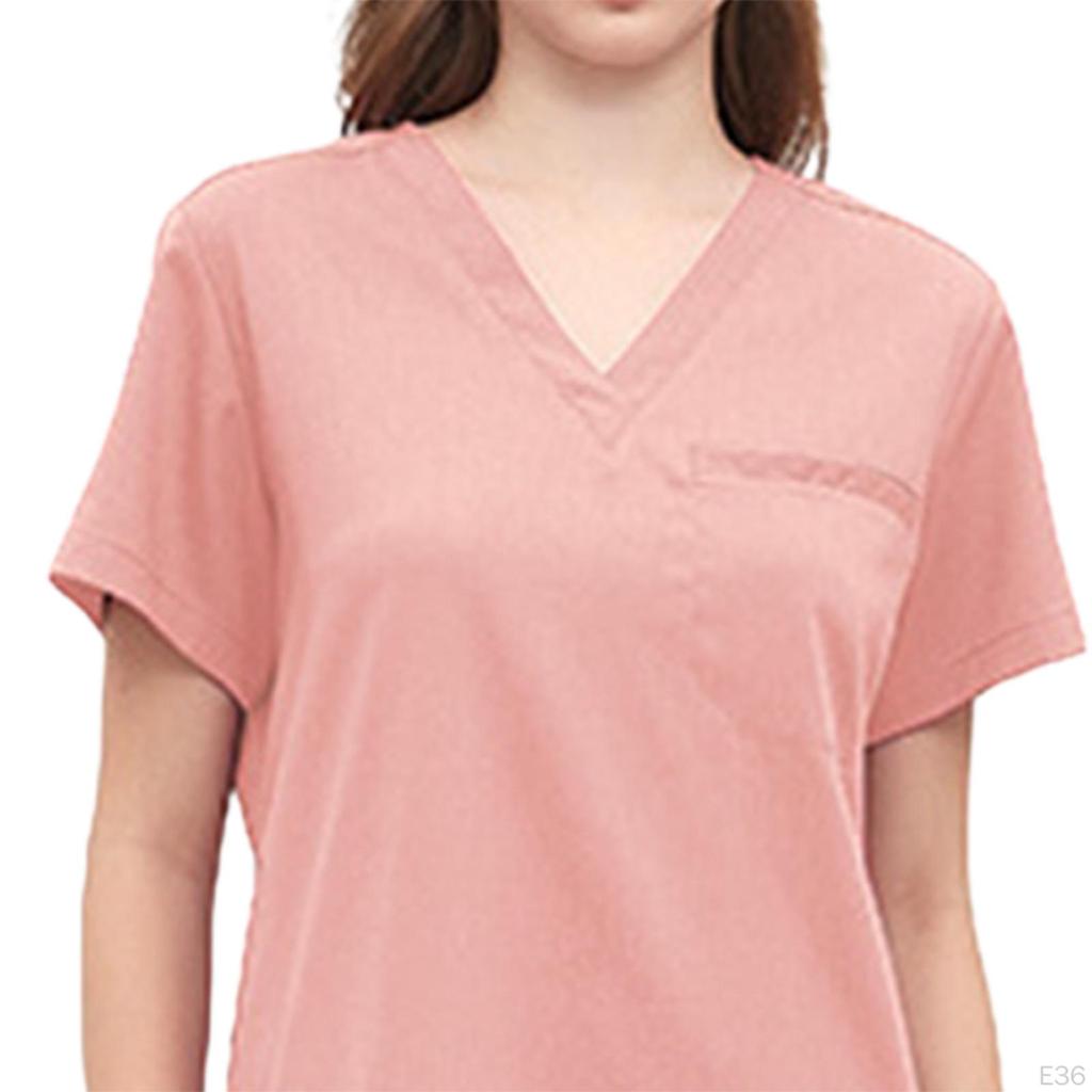 Damen Uniform Kasack Set Pflege Arbeitsanzüge Schwesternoberteil und Hose V-Ausschnitt Kasacks