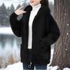 Lamb fleece hoodie for women with thickened fleece, loose autumn and winter Korean zipper cardigan, teddy fleece
