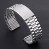 Silver Gold Black Stainless Steel Watch Strap Folding Safety Clasp Metal Watchband 18mm 20mm 22mm Universal Bracelets for Seiko